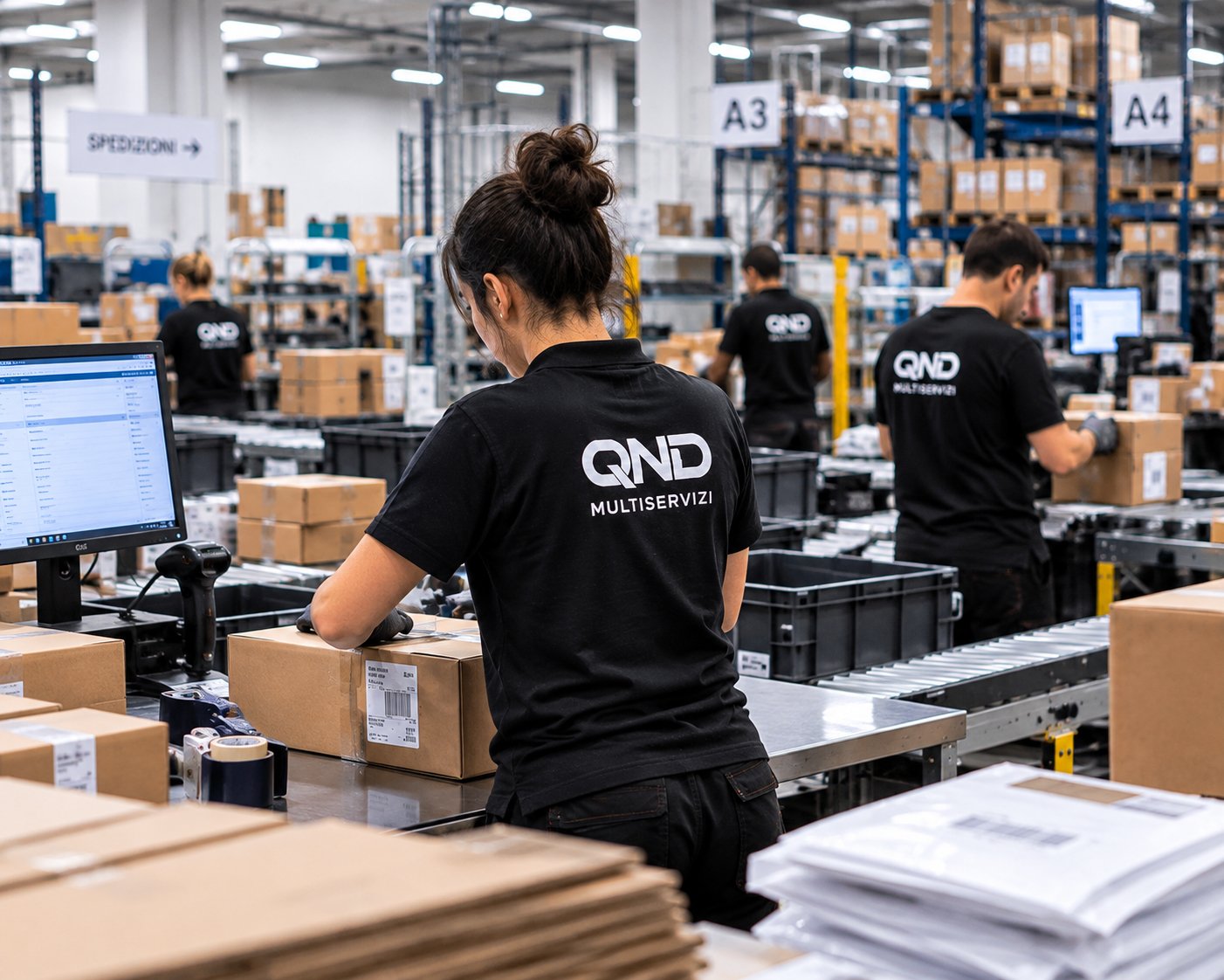 personale e commerce magazzino packing confezionamento imballaggio spedizioni